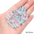 Light blue hourglass resin beads 6x12mm for DIY bracelets shown in palm - Jelly Texture Bamboo Bead / 6x12mm (20 Pieces/Pack) / Light Blue