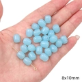 8x10mm light blue barrel-shaped acrylic jelly beads for DIY jewelry making and crafts - Jelly Texture Saffron Bead / 8x10mm (20 Pieces/Pack) / Light Blue