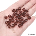 Faceted 8x6mm coffee dark purple crystal glass beads for DIY jewelry making - Transparent Wheel Bead / 8x6mm (Aperture approx 1mm) - 20 Pieces/Pack / Purple