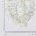 Translucent white opal rectangular beads for DIY bracelets with metric ruler measurement - 10-30mm 38cm/str Approx 50pcs / Opalite