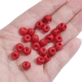 Κόκκινες ακρυλικές χάντρες 8x6mm για DIY κοσμήματα, σε παλάμη για σύγκριση μεγέθους - Κόκκινο