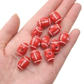 Perle in acrilico a forma di football americano rosso per creazione gioielli sport - Rugby Rosso