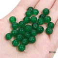 8mm translucent dark green glass beads for DIY jewelry making and bracelet crafting - Transparent Jelly Round 8mm Hole 1mm 20/Pack