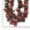 Natural pink rhodonite bar beads with black mineral textures for DIY jewelry making - 10-30mm 38cm/str Approx 50pcs / Natural Rhodonite
