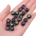 Perle tonde in acrilico nero con lettere colorate per creazione di gioielli fai-da-te - Biliardo Lettere Colorate