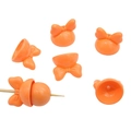 Orange acrylic cartoon bow bead charm with a glossy finish and a functional center hole - Set of 4 / Orange Red