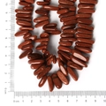Irregular reddish brown goldstone bar beads for handmade DIY jewelry bracelets - 10-30mm 38cm/str Approx 50pcs / Goldstone