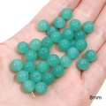 8mm emerald green translucent round beads for DIY jewelry making and handmade bracelets - Transparent Jelly Round 8mm Hole 1mm Cyan 20/Pack