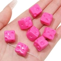 DIY jewelry charm pink acrylic cube bead with cheese texture for phone strap making - 14x14mm (5 Pieces/Pack) / Rose Red