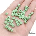 6x3mm mint green rondelle glass beads for DIY handmade bracelets and jewelry making - Solid Disc Beads 6x3mm Hole 1mm Green 20/Pack