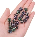 Perle da baseball nere in acrilico per gioielli fai da te con cuciture colorate - Black Color Stripe Baseball