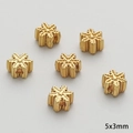 Golden 5x3mm snowflake barrel beads for DIY bracelets and handmade jewelry making - Snowflake Relief Style (FGT546-6) / 1 Piece/Pack (OD 5mm x T 3mm) / Gold