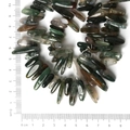 Natural moss agate long bar loose beads with green moss pattern for DIY jewelry - 10-30mm 38cm/str Approx 50pcs / Natural Moss Agate