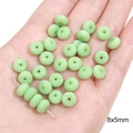 Light green 8x5mm smooth spacer beads for DIY bracelets and handmade necklaces - Solid Abacus Beads 8x5mm Hole 1mm Light Green 20/Pack