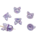 Purple iridescent acrylic bow beads with aurora coating for DIY jewelry making - Set of 4 / Iridescent Purple