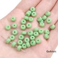 Light green 6x4mm rondelle glass beads for DIY handmade bracelets and necklaces - Solid Small Column Beads 6x4mm Hole 1mm Light Green 20/Pack