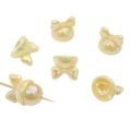Iridescent yellow acrylic bowknot beads with aurora coating for DIY jewelry making - Set of 4 / Iridescent Yellow