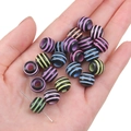 Perline acriliche nere con strisce colorate per gioielli fai-da-te e catene per telefoni - Perlina a Strisce Colorate Nera (Foro 5mm)