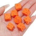 Vibrant orange acrylic cheese cube bead with realistic holes for DIY jewelry making - 14x14mm (5 Pieces/Pack) / Orange Red