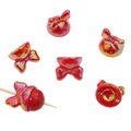 Metallic red-orange gradient bow beads for DIY jewelry making with through-hole design - Set of 4 / Iridescent Red