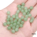 Green translucent 6mm glass round beads for DIY handmade jewelry and bracelets - Jelly Apple Shape Beads 6mm Hole 1mm Green 20/Pack