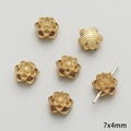 Golden flower barrel spacer bead 7x4mm for DIY jewelry making and bracelet charms - Daisy Flower Shape Style (FGT546-14) / 1 Piece/Pack (7mm x T 4mm) / Gold