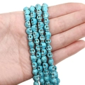 Teal synthetic turquoise skull beads for DIY jewelry making and beadwork projects - Skull (6x8mm) / 1 String (Approx 50 Beads)