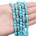 Blue heart-shaped synthetic turquoise beads with natural brown veins for DIY jewelry - Small Heart (8x7mm)