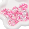 Mixed size pink and white gradient ABS imitation pearls in a cloud-shaped ceramic bowl - 3-8mm / Summer Dream Pink Mix