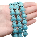 Blue synthetic turquoise beads in turtle shape for DIY jewelry making and bracelets - Sea Turtle (14x17mm)