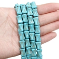 Bowtie shaped synthetic turquoise spacer beads for DIY jewelry making accessories - Faceted Irregular Column (9x13mm)