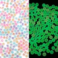 Perles acryliques macaron lumineuses avec lettres russes pour création de bijoux DIY - Perles Plates Lettres Russes 4x7mm Lumineux Blanc Transparent & Texte Couleur