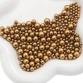 Golden round faux pearls in various sizes for DIY crafts and vanity box filling - 3-8mm / Matte Gold