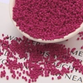 Vibrant rose red glass seed beads in a white bowl for DIY jewelry making - 100g/Pack / Rose Red
