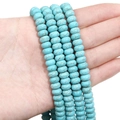 Blue synthetic turquoise rondelle beads with spiderweb texture for DIY jewelry making - Abacus Bead (4x8mm)