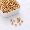 Cuentas espaciadoras redondas de oro de 14K/18K pulido para joyería DIY en cuenco blanco - Diámetro del Agujero aprox. 1mm / Bañado en Oro 18K (2mm)