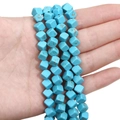Turquoise square cube beads with brown mineral texture for DIY jewelry making - Diagonal Cube (8x8mm)