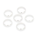Lot de six entretoises rondes en argent poli pour la création de bijoux DIY et bracelets - Diamètre du Trou env. 1mm / 9mm Argent