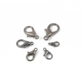 Cierres de mosquetón en color negro metálico para hacer collares y pulseras DIY - 10mm (50 pzas) / Gris metalizado