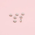 Distanziali rondelle placcati argento con strass colorati per gioielli fai da te - Anello con diamante / 20 pezzi/confezione (Diametro 4mm) / Strass Cristallo AB Argento