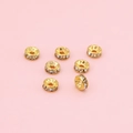 Perline distanziatrici rondelle dorate con cristalli bianchi per gioielli fai da te - Anello con diamante / 20 pezzi/confezione (Diametro 4mm) / Oro Zircone Bianco