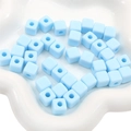 Pastel blue acrylic square cube beads for DIY bracelet and necklace jewelry making - 10mm (25 Beads/Pack) / Blue