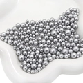 Silver metallic ABS faux pearls in assorted sizes for DIY crafts and jewelry decor - 3-8mm / Matte Silver