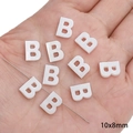 Letter B white freshwater shell bead for DIY jewelry making, size 10x8mm - Letter B / Original Color (2 Pieces/Pack)