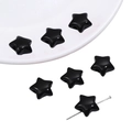 Glänzende schwarze Sternperlen aus Acryl für DIY-Schmuck und handgemachte Accessoires - 30 Stück/Packung / Schwarz