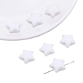 Polierte weiße Acrylperlen in Sternform für DIY-Schmuck mit praktischem Fädelloch - 30 Stück/Packung / Weiß