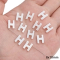 DIY shell H-shaped beads for jewelry making with white pearl luster 8x10mm - Letter H / Original Color (2 Pieces/Pack)