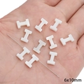 White Mother of Pearl H-shaped alphabet bead for DIY jewelry making 6x10mm size - Letter I / Original Color (2 Pieces/Pack)