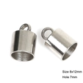 8x12mm stainless steel cord end cap with 7mm hole for jewelry making DIY crafts - 7mm (8x12mm)