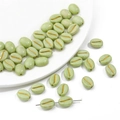 Muntgroene koffieboon kralen met gouden accenten voor doe-het-zelf sieraden maken - 8x10mm (1mm Gat) / Groen